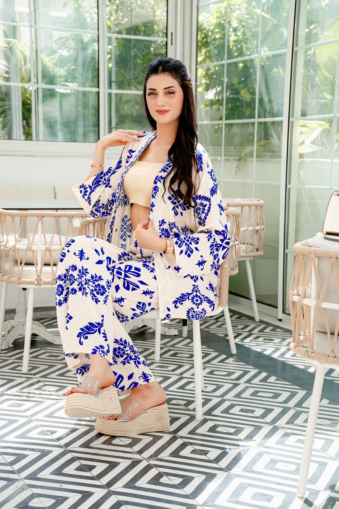 Set Floral Bleu