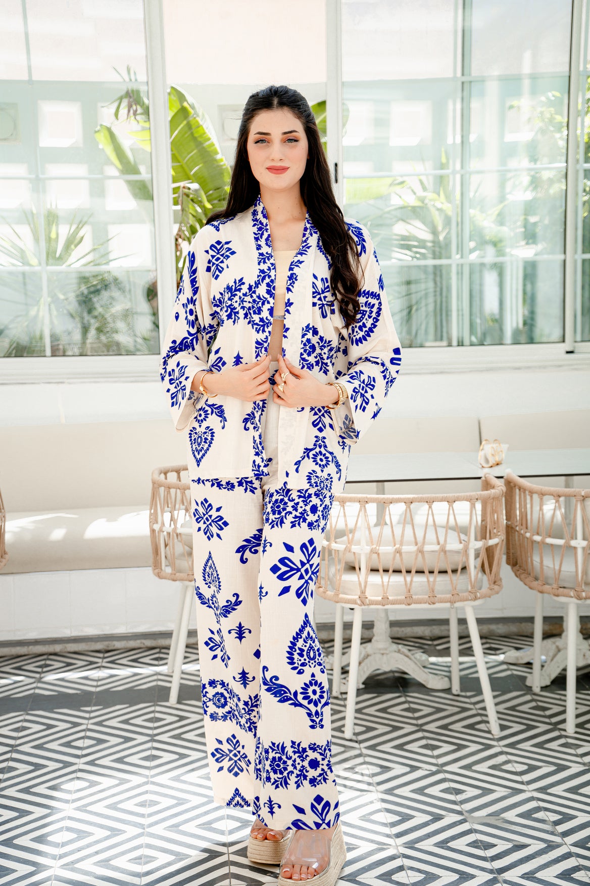 Set Floral Bleu