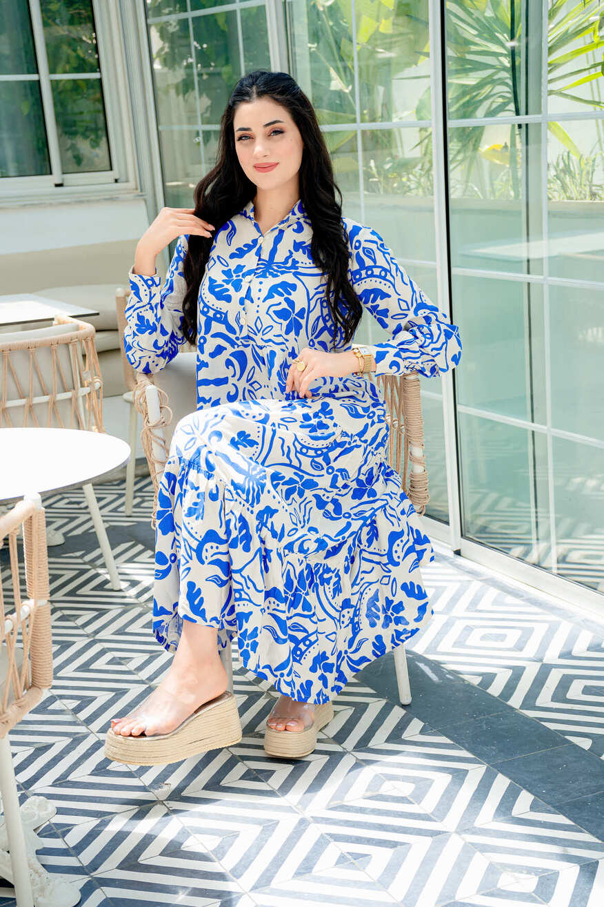 Robe Volant Bleu