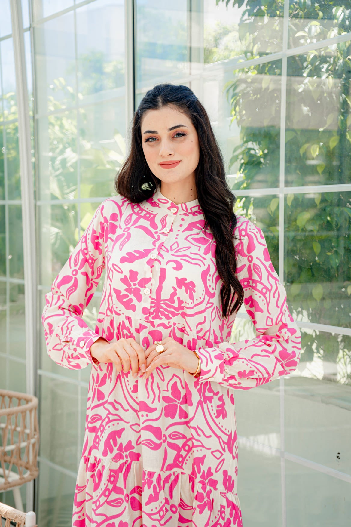 Robe Volants Rose